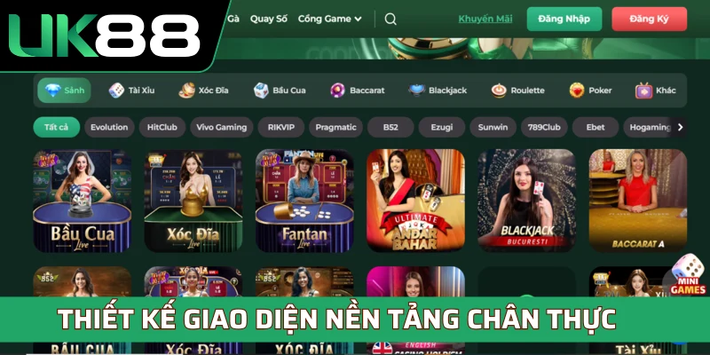 Thiết kế giao diện nền tảng chân thực, hút mắt